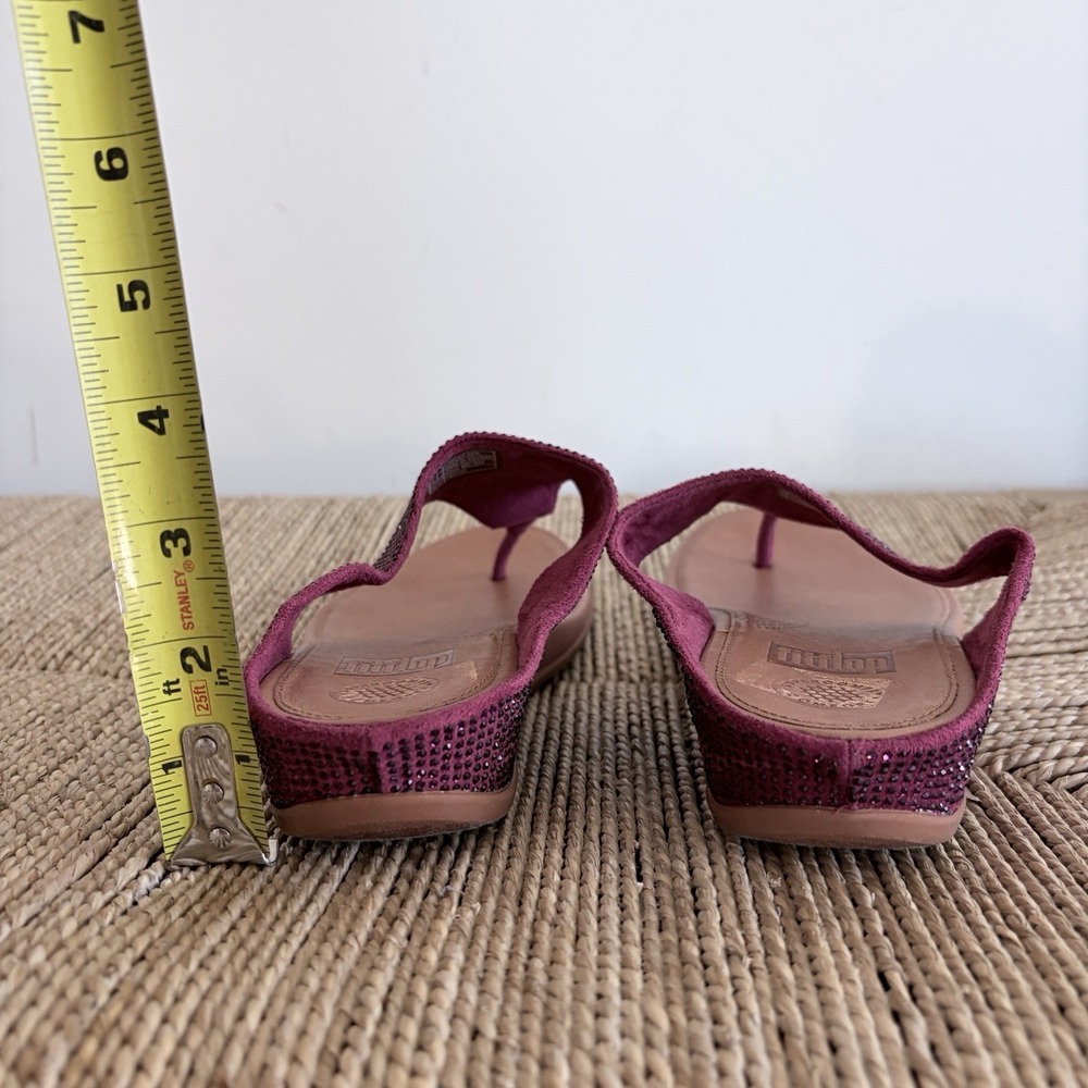 FitFlop Banda Glitz Flip Flops Sandals Womens 8 US Red Rhinestone Thong N01-620 - Picture 2 of 6